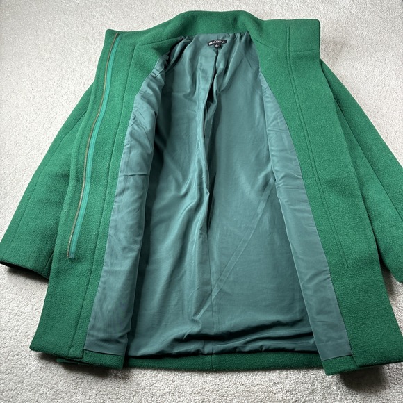J. Crew‎ Mercantile Wool Blend City Coat Green Funnel Zip Jacket Womens Size 4 - Picture 10 of 10